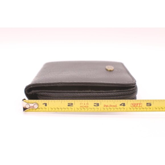 Liz Claiborne Crazy Horse Black Wallet Zip Snap Bi-Fold ID Card Holder Organizer - Picture 13 of 14